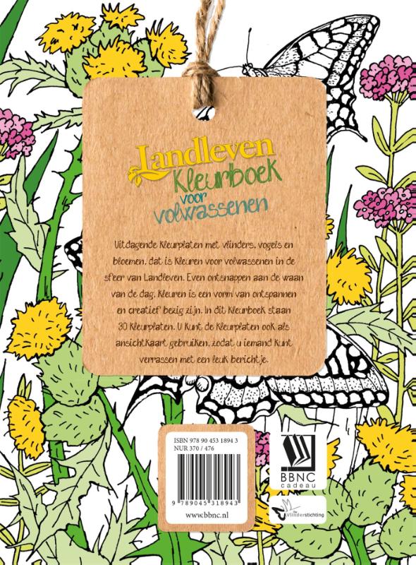 Achterkant van Landleven kleurboek