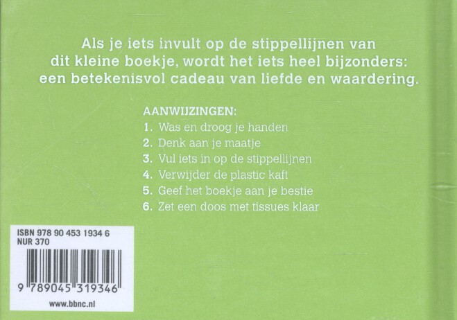 Achterkant van Waarom jij mijn bestie bent