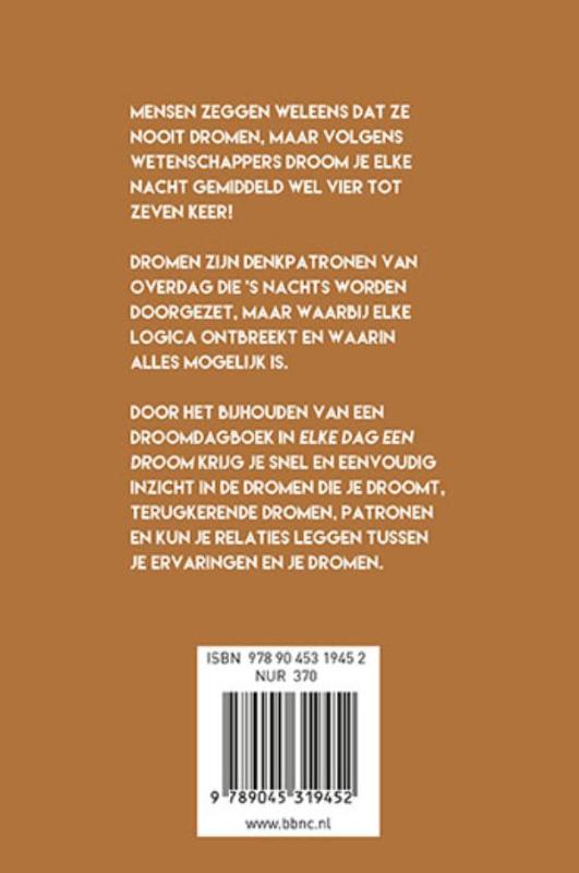 Achterkant van Elke dag een droom