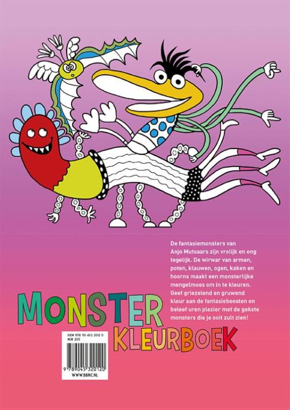 Achterkant van Monster kleurboek