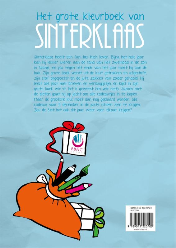 Achterkant van Het grote kleurboek van Sinterklaas