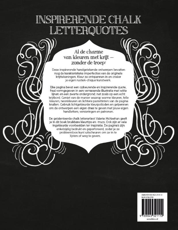 Achterkant van Chalk letteren Quotes kleurboek