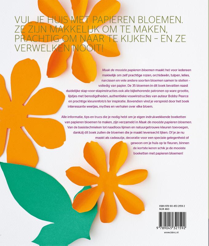 Achterkant van Maak de mooiste papieren bloemen
