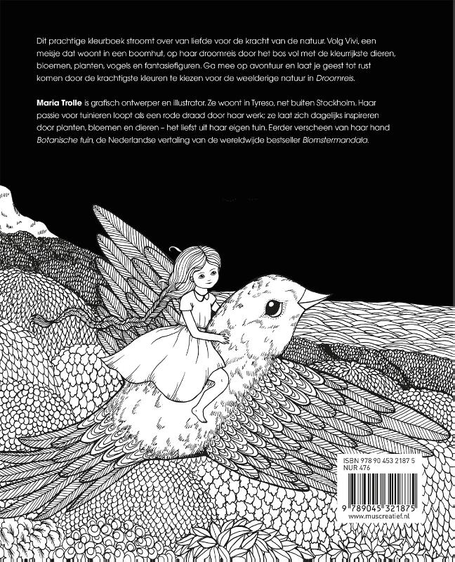 Achterkant van Droomreis kleurboek