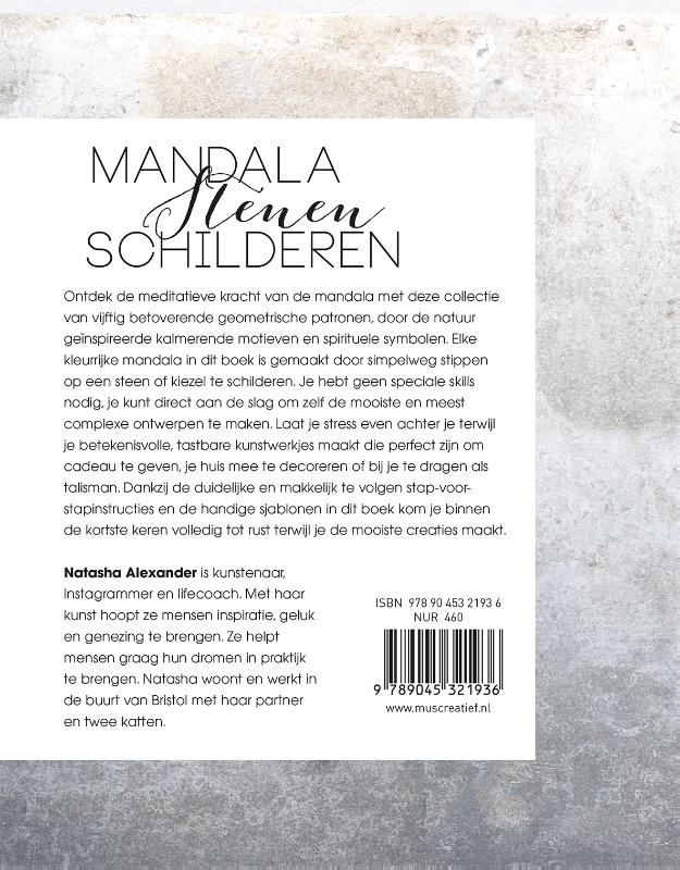 Achterkant van Mandalastenen schilderen