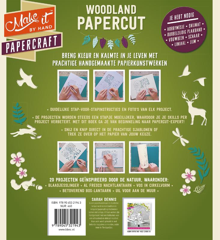 Achterkant van Woodland papercut