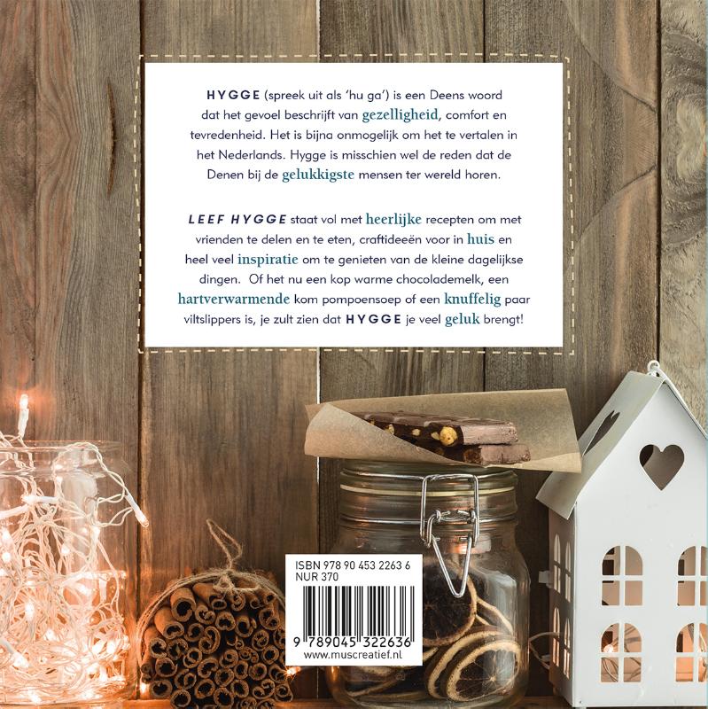 Achterkant van Leef hygge