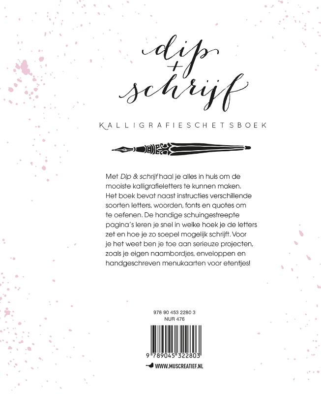 Achterkant van Dip & schrijf kalligrafieschetsboek