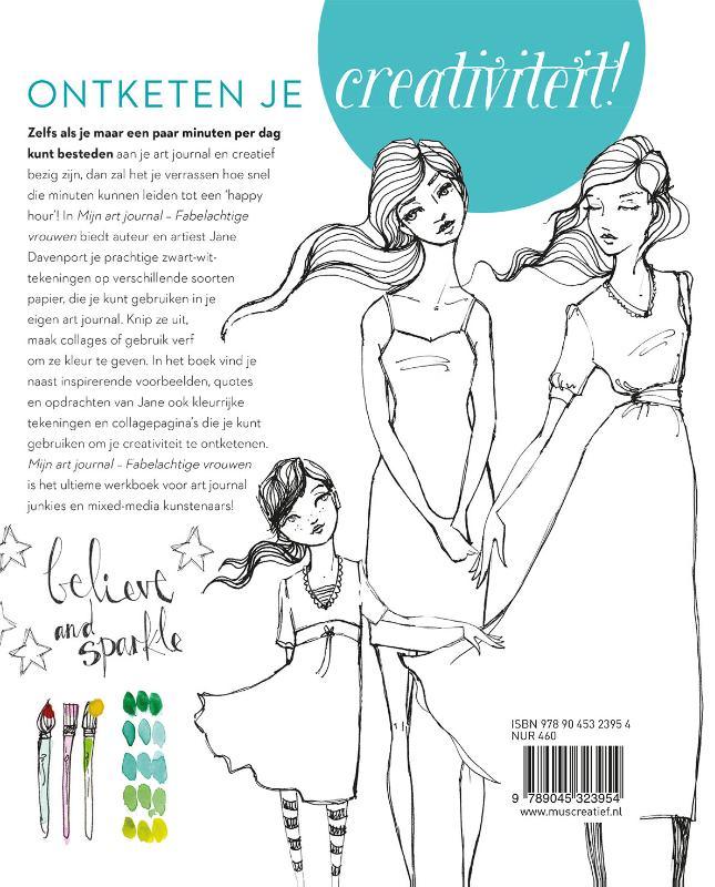 Achterkant van Mijn art journal fabelachtige vrouwen