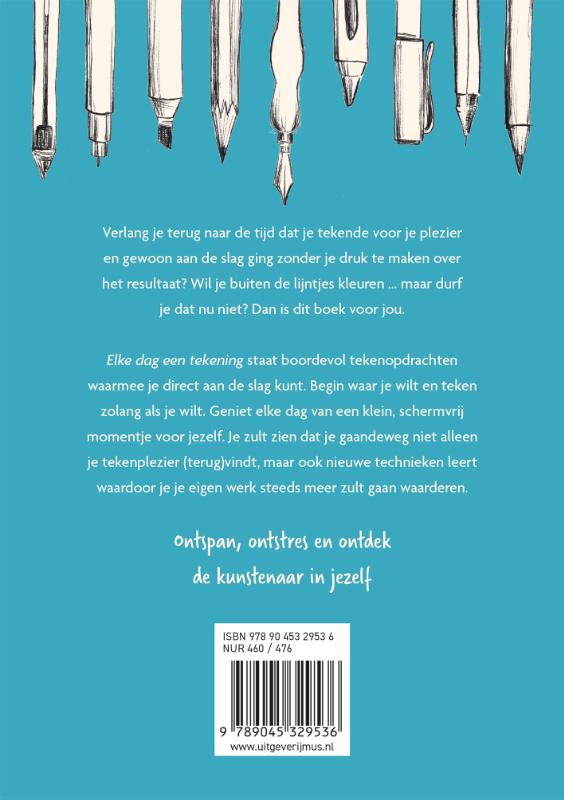 Achterkant van Elke dag een tekening