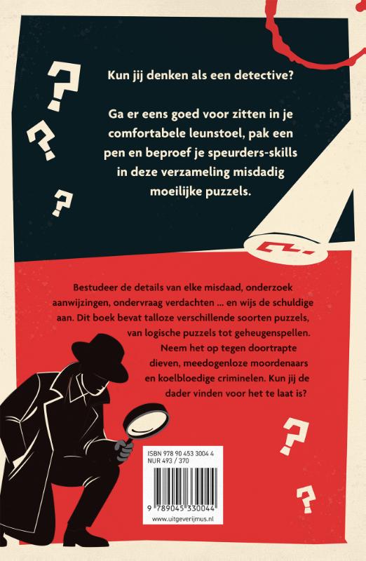Achterkant van Mr. Brein Leunstoel detective puzzelboek
