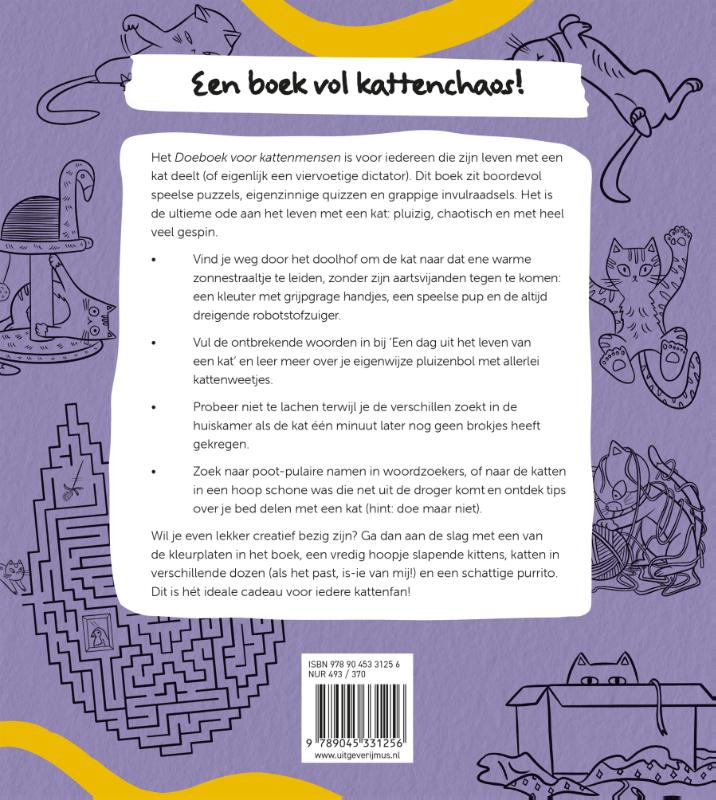 Achterkant van Doeboek voor kattenmensen