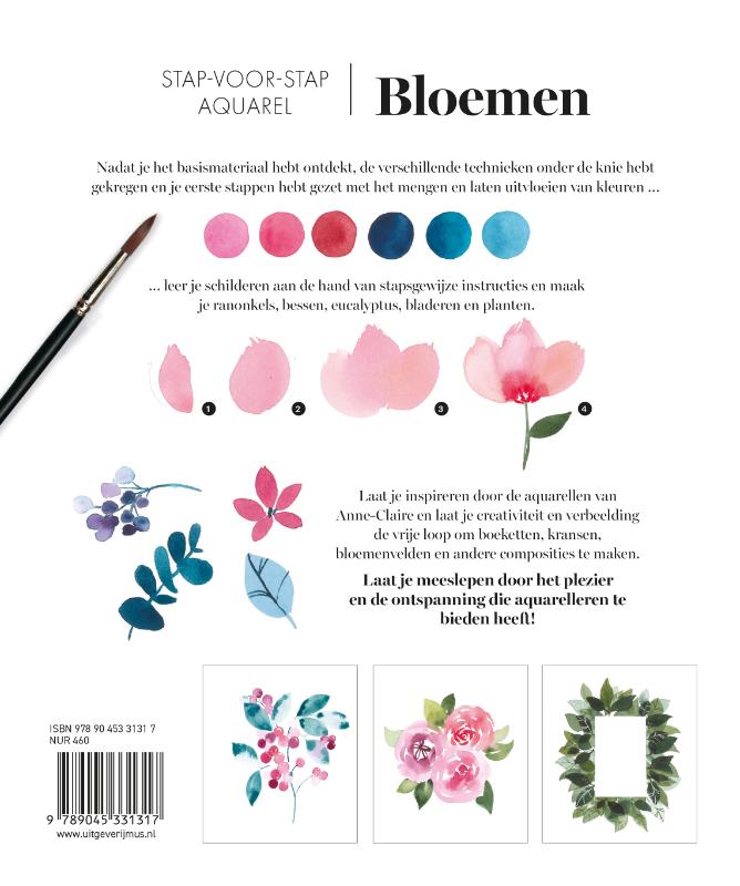 Achterkant van Stap-voor-stap aquarel: Bloemen