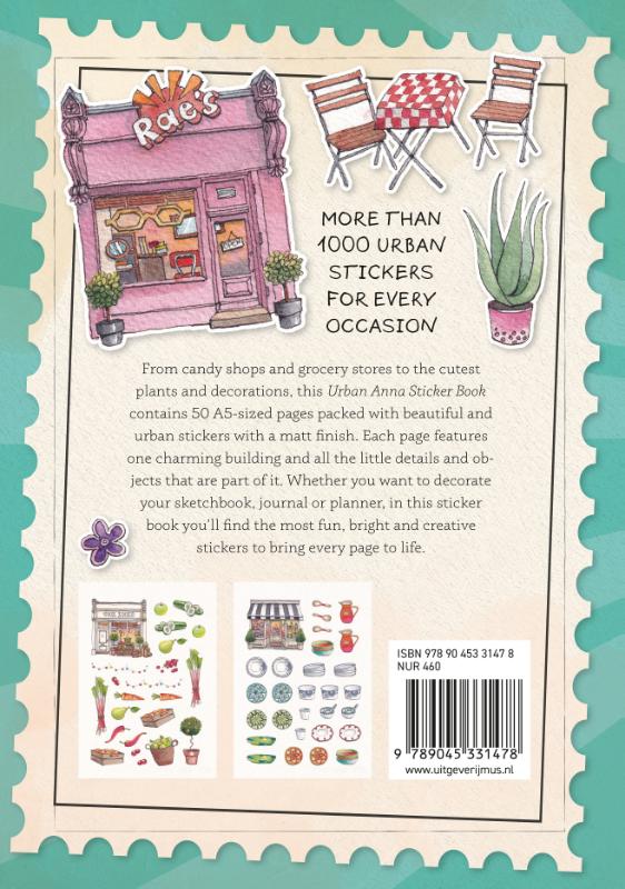 Achterkant van Urban Anna Sticker Book