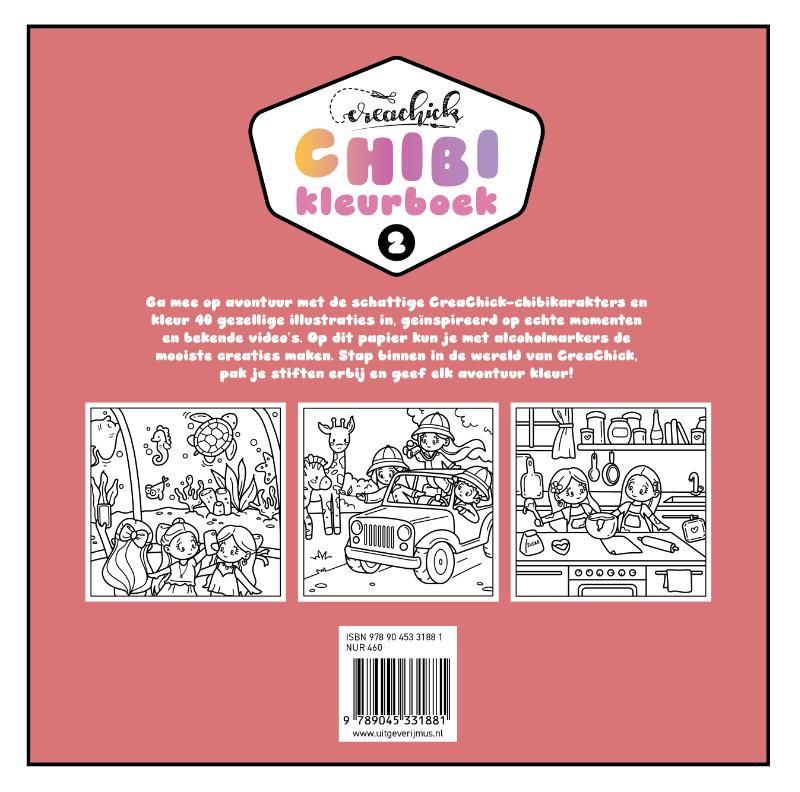 Achterkant van CreaChick Chibikleurboek 2