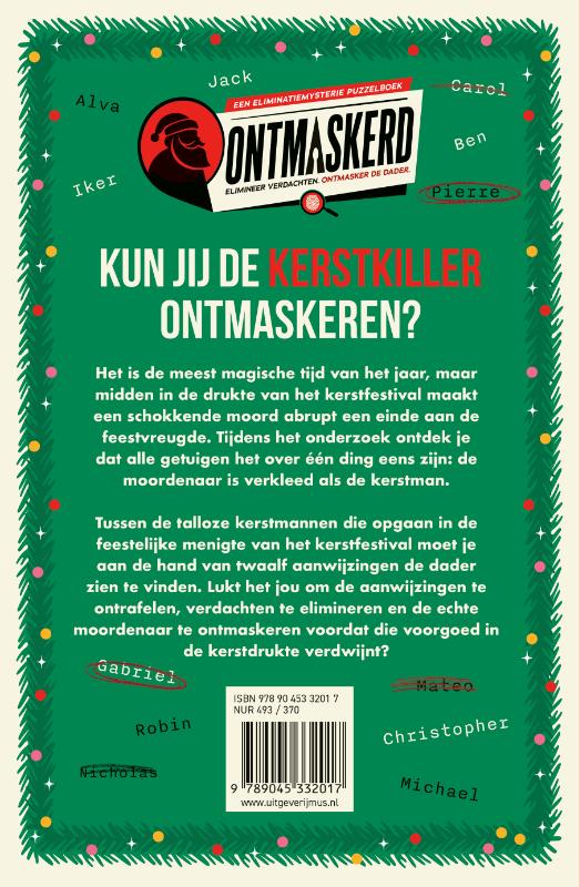 Achterkant van Ontmaskerd: Wie is de Kerstkiller?