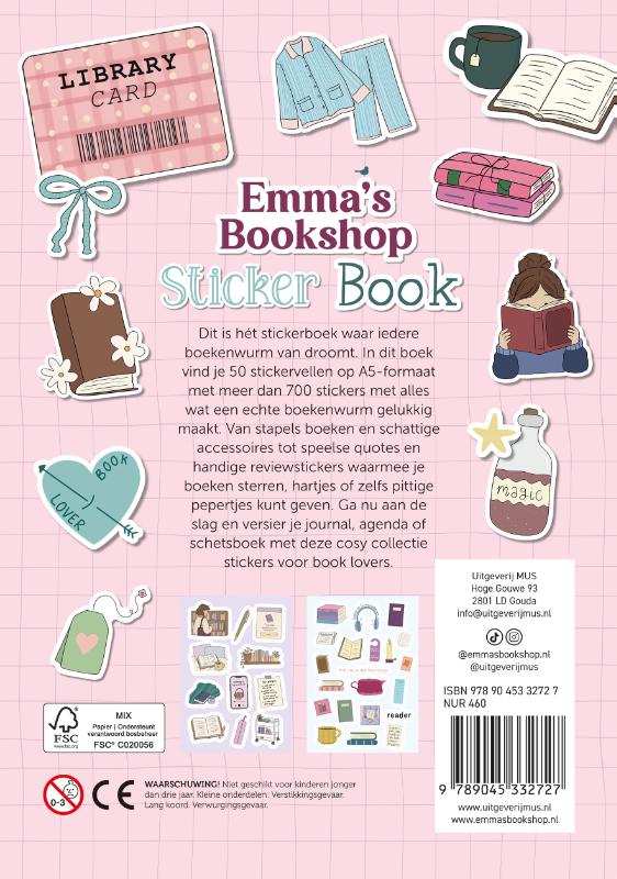 Achterkant van Emma's Bookshop Sticker Book