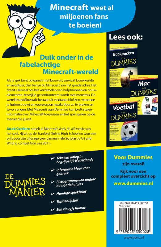 Achterkant van Minecraft voor Dummies