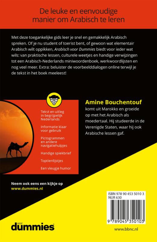 Achterkant van Arabisch voor Dummies