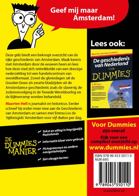 Achterkant van De kleine geschiedenis van Amsterdam voor Dummies