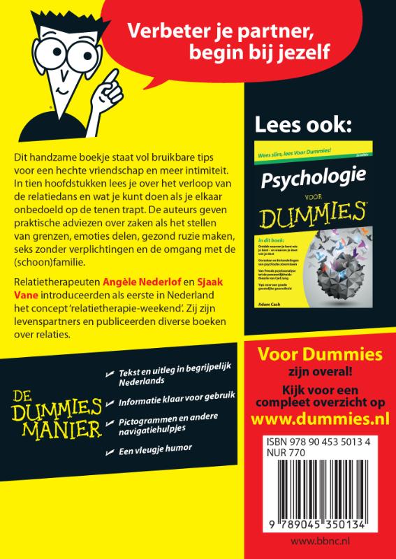 Achterkant van De kleine relatietips voor dummies