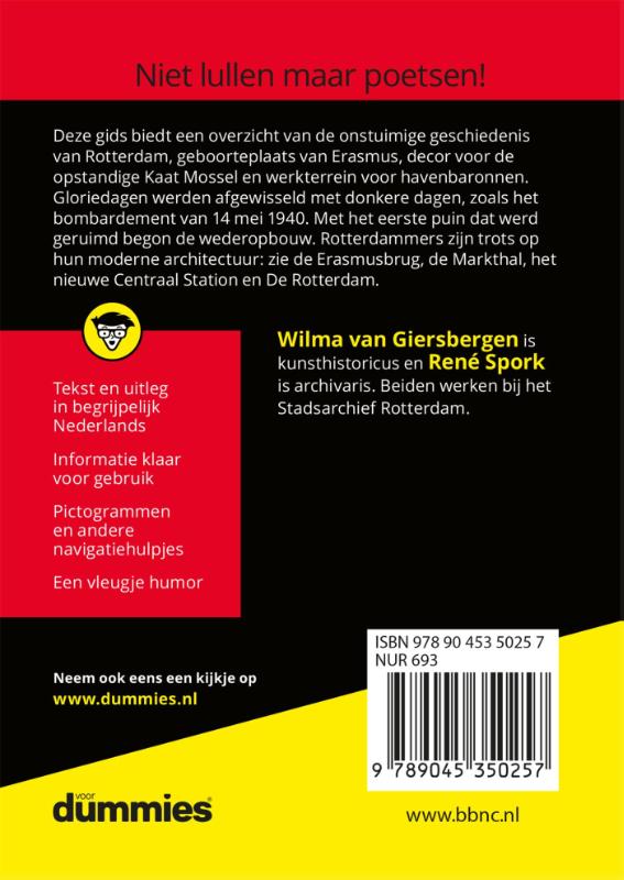 Achterkant van De kleine geschiedenis van Rotterdam voor Dummies