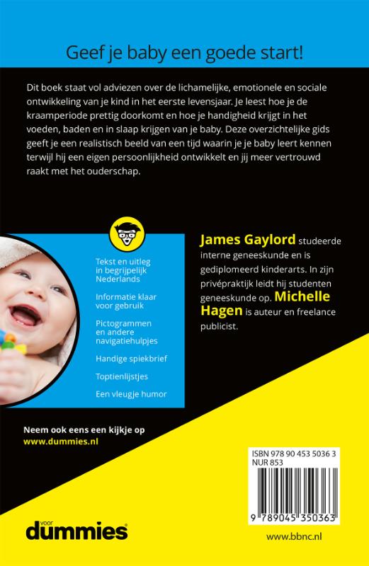 Achterkant van Je baby's eerste jaar voor Dummies