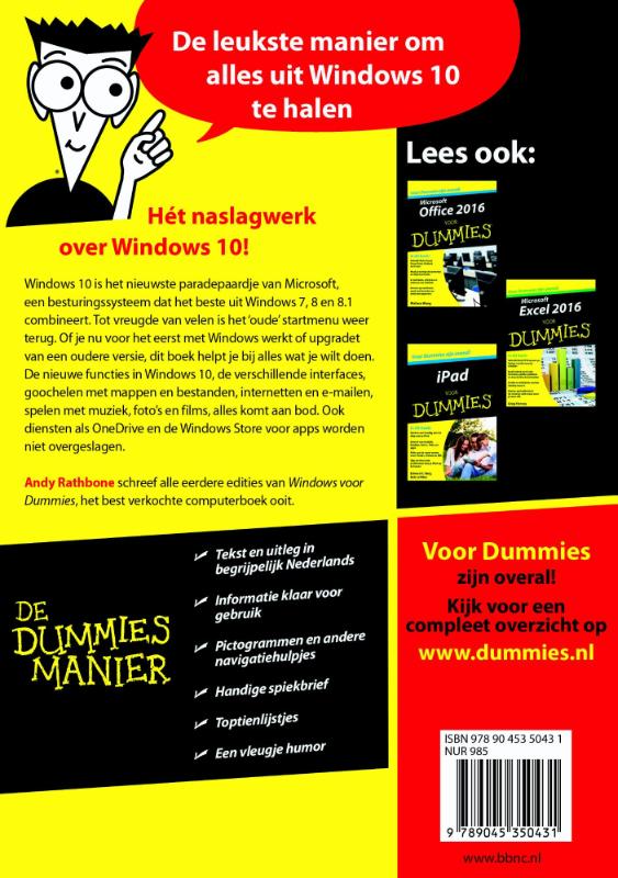 Achterkant van Windows 10 voor Dummies