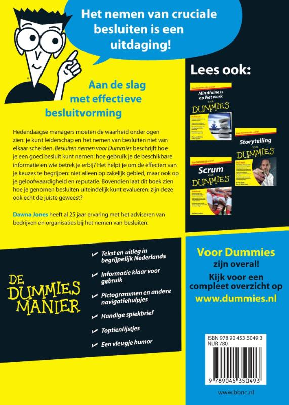 Achterkant van Besluiten nemen voor Dummies