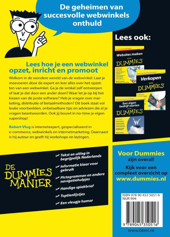 Achterkant van Een eigen webwinkel voor Dummies
