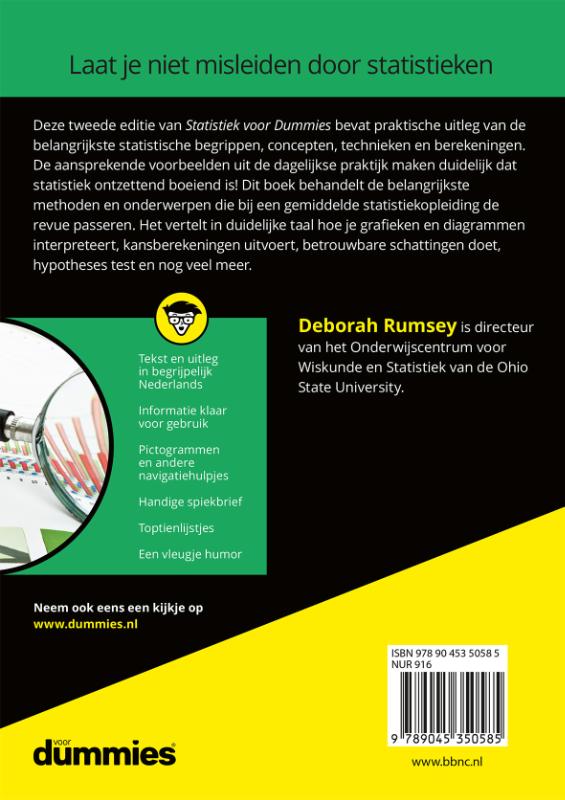Achterkant van Statistiek voor Dummies