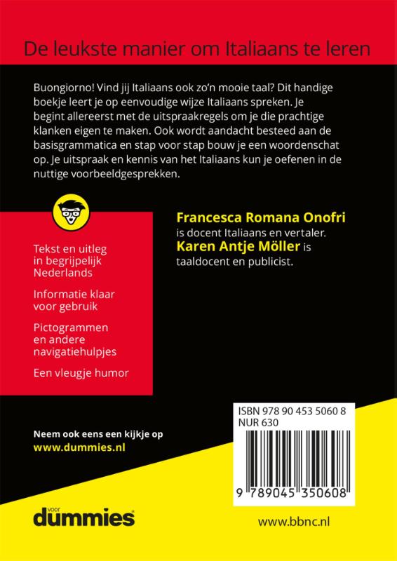 Achterkant van De kleine Italiaans voor dummies