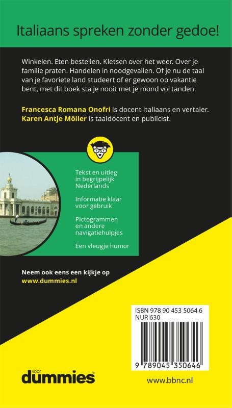 Achterkant van Italiaans voor dummies op reis