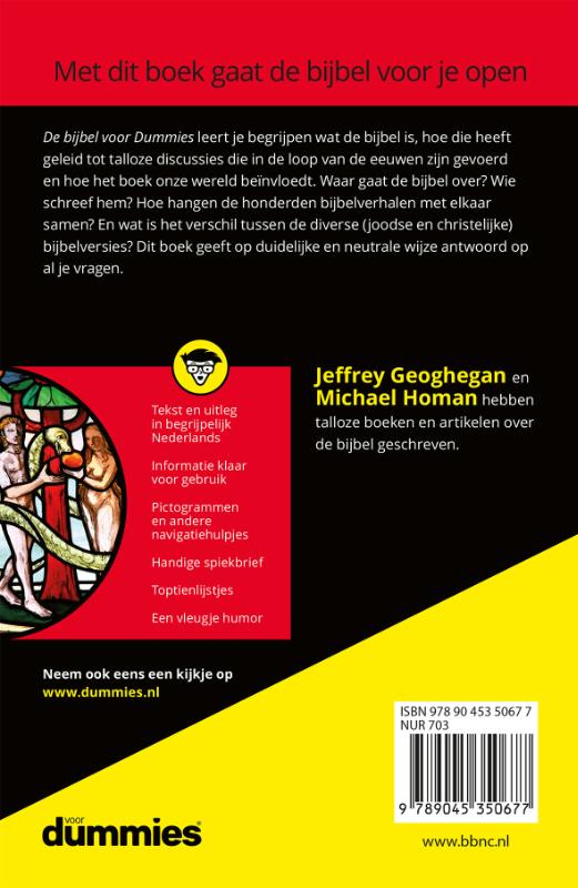 Achterkant van De bijbel voor Dummies