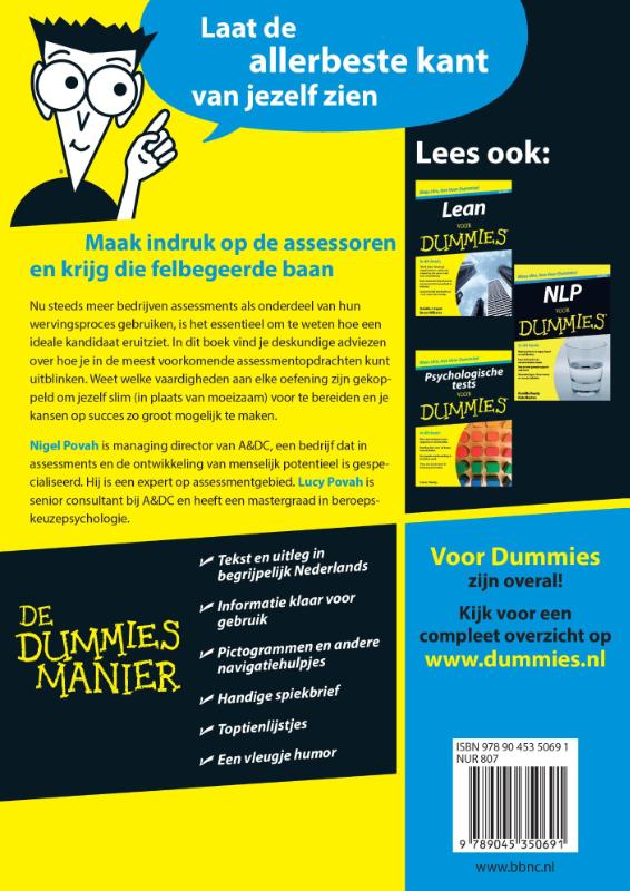 Achterkant van Assessments voor dummies