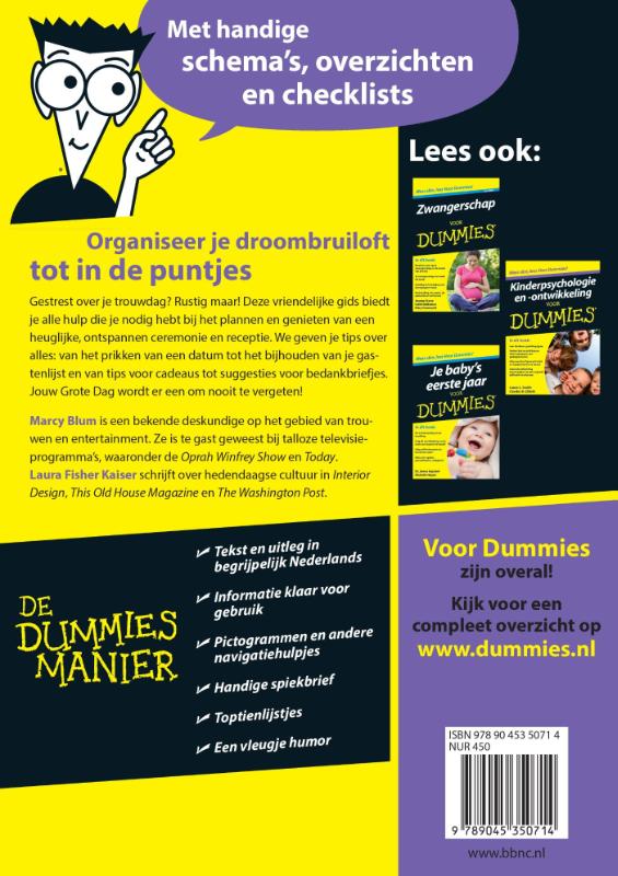 Achterkant van Trouwen voor Dummies