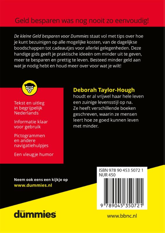 Achterkant van De kleine Geld besparen voor dummies