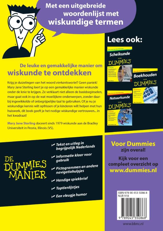 Achterkant van Wiskunde voor Dummies