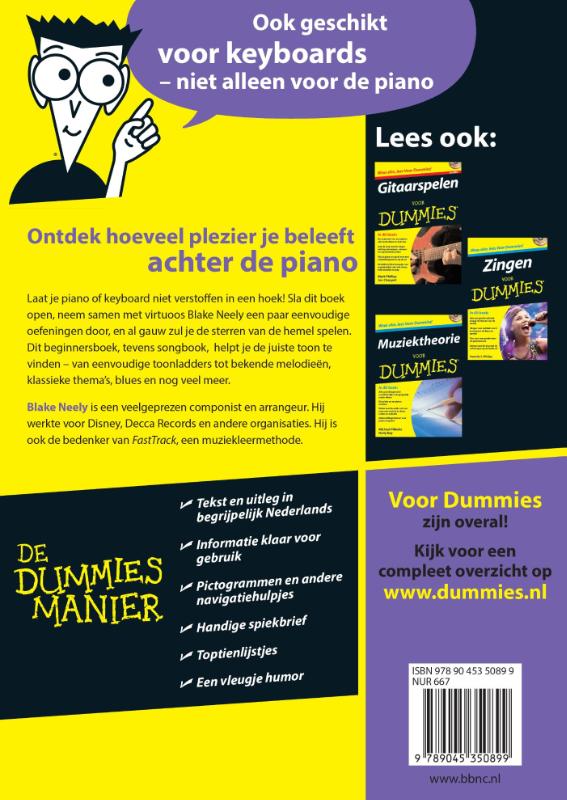 Achterkant van Pianospelen voor Dummies