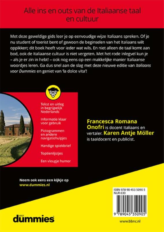Achterkant van Italiaans voor Dummies