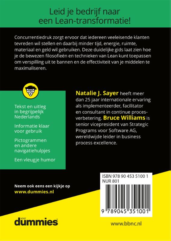 Achterkant van De kleine Lean voor Dummies