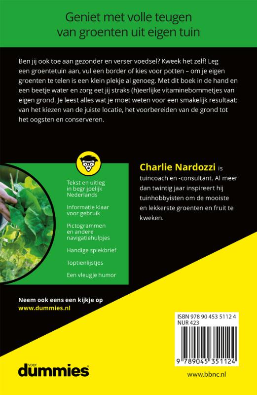 Achterkant van Moestuinen voor Dummies