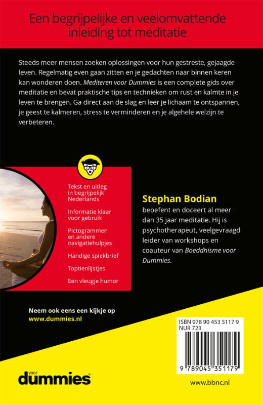 Achterkant van Mediteren voor Dummies