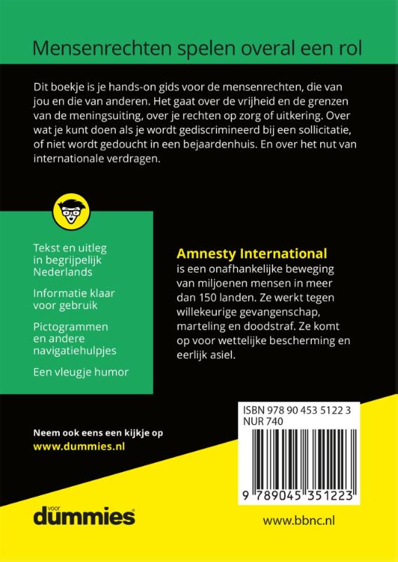 Achterkant van De kleine Mensenrechten voor Dummies