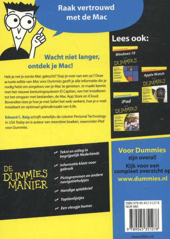 Achterkant van Mac voor Dummies