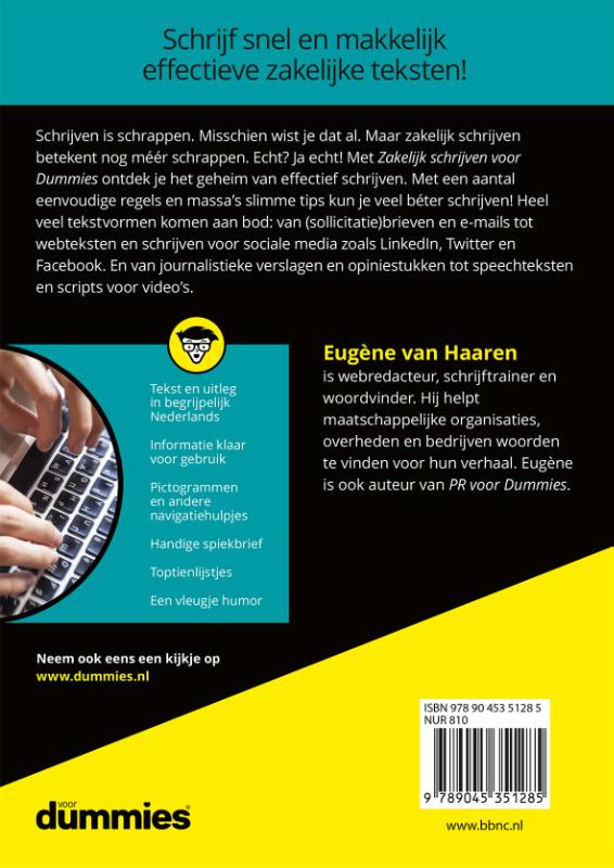 Achterkant van Zakelijk schrijven voor dummies