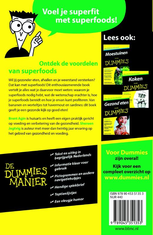 Achterkant van Superfoods voor Dummies