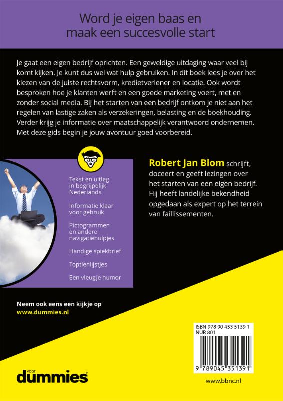 Achterkant van Een eigen bedrijf starten voor Dummies