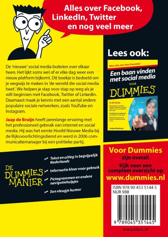 Achterkant van De kleine social media voor Dummies