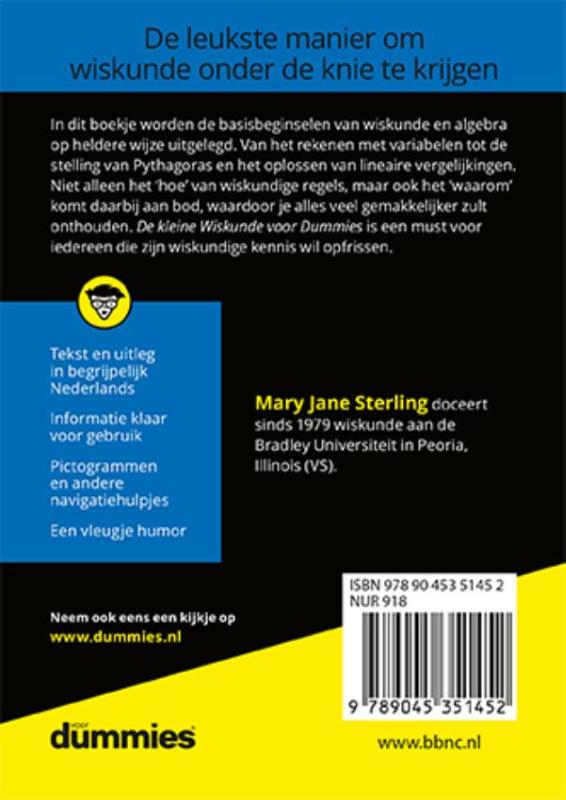 Achterkant van De kleine wiskunde voor Dummies